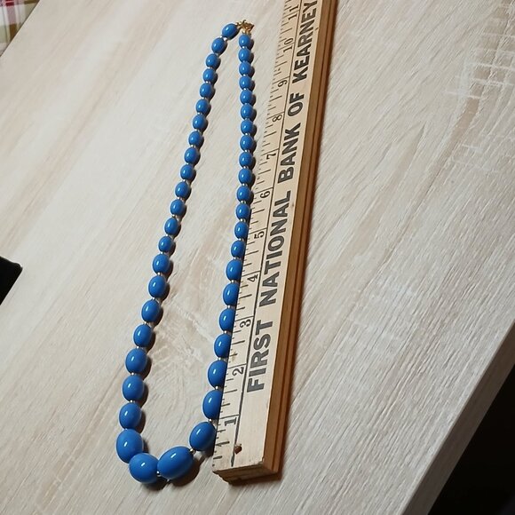 Fashion Vintage Chunky Blue Beaded Necklace Jewelry #74 - Picture 3 of 8